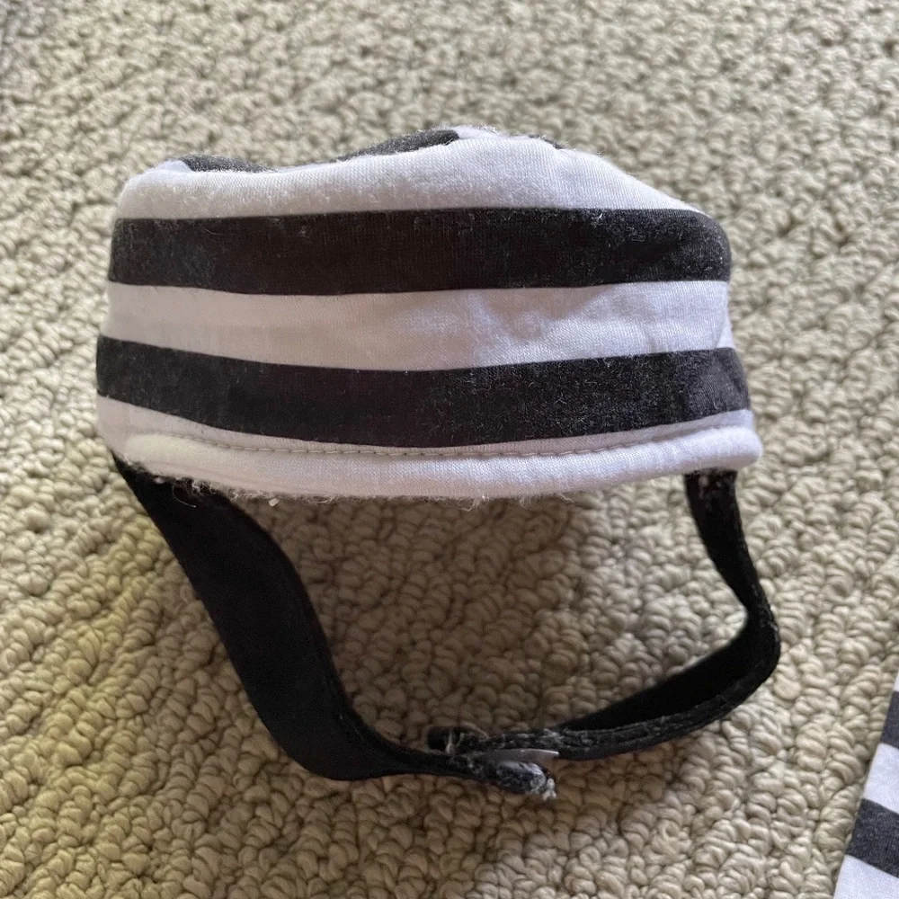 Bad To The Bone Jail House Black & White Striped Rock Dog Costume Uniform
